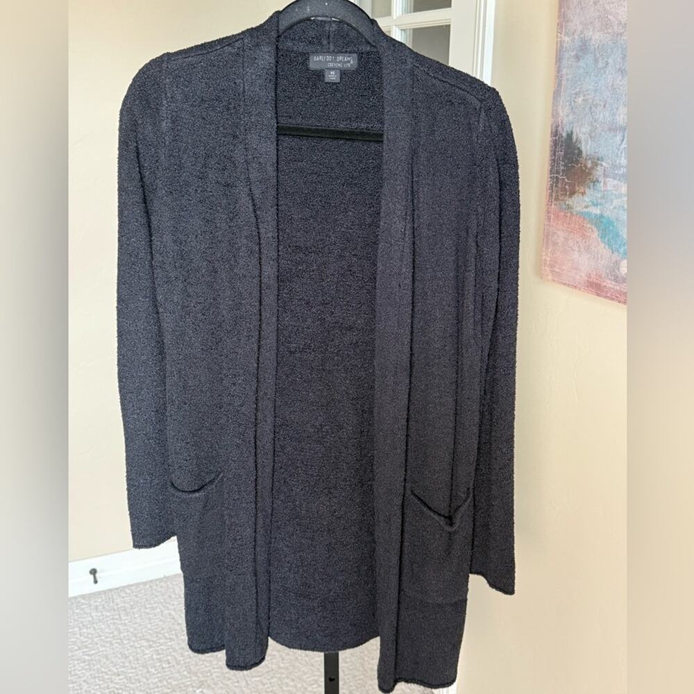 Barefoot Dreams Women’s CozyChic Lite Long Cardigan Black Extra Small XS